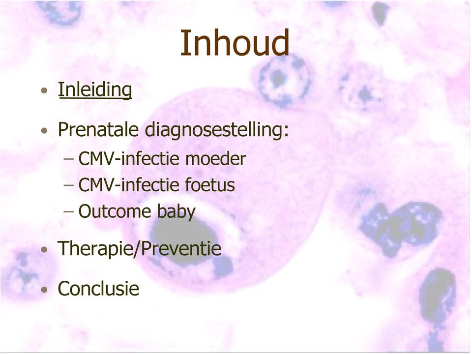 moeder CMV-infectie foetus
