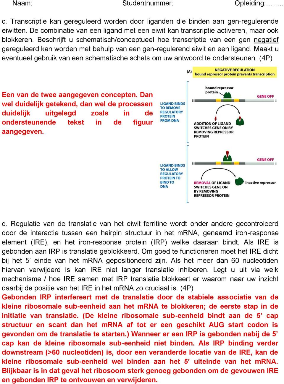 Maakt u eventueel gebruik van een schematische schets om uw antwoord te ondersteunen. (4P) Een van de twee aangegeven concepten.