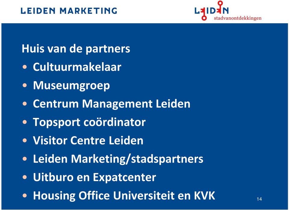 Visitor Centre Leiden Leiden Marketing/stadspartners