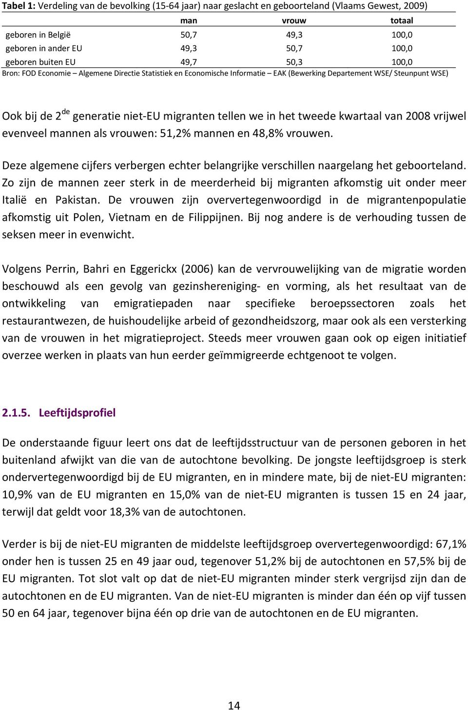 we in het tweede kwartaal van 2008 vrijwel evenveel mannen als vrouwen: 51,2% mannen en 48,8% vrouwen. Deze algemene cijfers verbergen echter belangrijke verschillen naargelang het geboorteland.