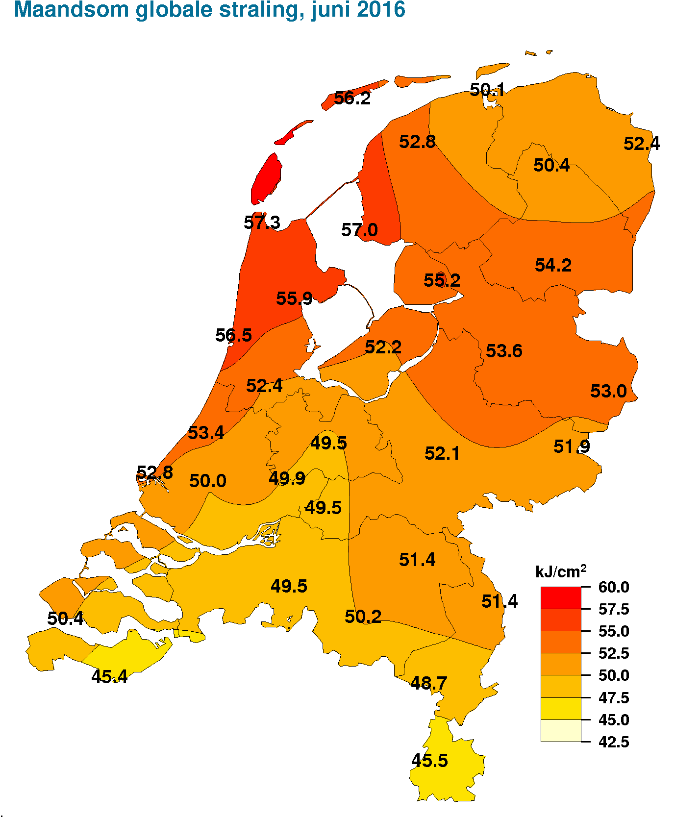 NB. De kaarten zijn gebaseerd op een automatische interpolatie van gegevens van individuele meetstations zonder additionele klimatologische kennis.