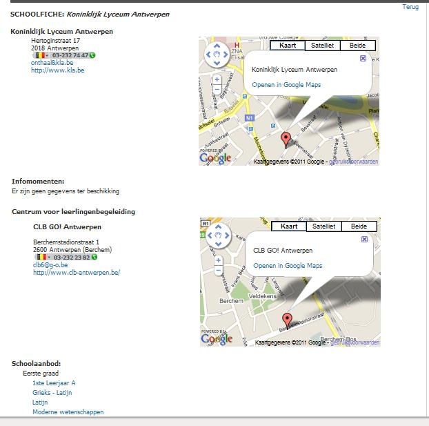 Gemeente: je kunt rechtstreeks een gemeente selecteren; als je eerst een provincie selecteert, krijg je enkel de gemeentenlijst van die bepaalde provincie.