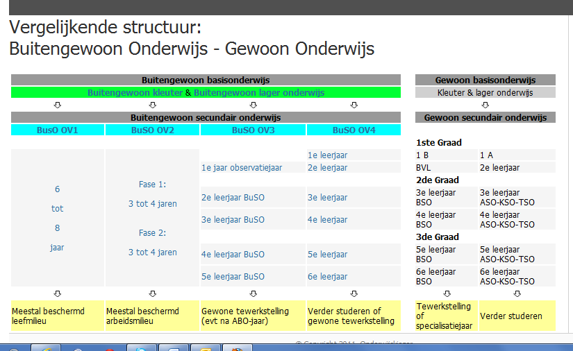 4. Door te klikken op het tabblad buitengewoon onderwijs krijg je een pagina met een algemene tekst over het buitengewoon onderwijs en aan de rechterkant van de pagina enkele algemene links.