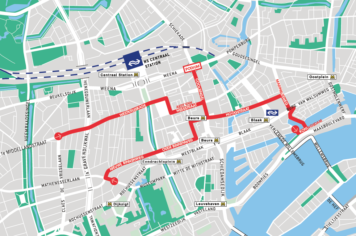 Afbeelding 1: Looproutes Brassbands vrijdag. 2.3.