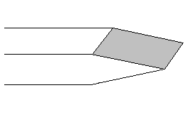 Het onderhoud van je beitels. Steenbeitels worden, in tegenstelling tot houtbeitels, aan twee kanten geslepen. Dit maakt dat deze beter bestand zijn tegen de harde klappen.