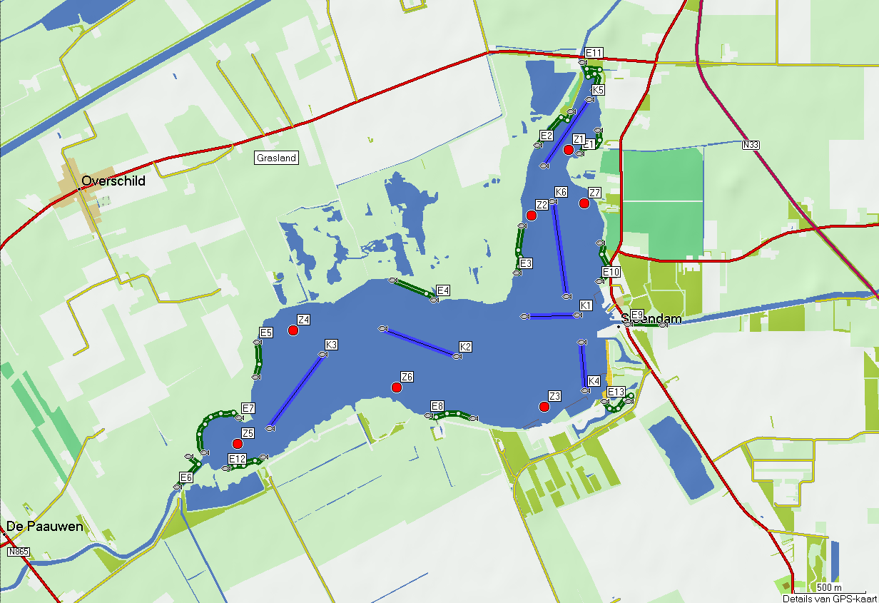 Visstandmonitoring Schildmeer 11 Rendementen van vangtuigen Om de aantallen gevangen vissen om te kunnen rekenen naar de aanwezige vissen in het water geeft het STOWA-Handboek Visstandbemonstering