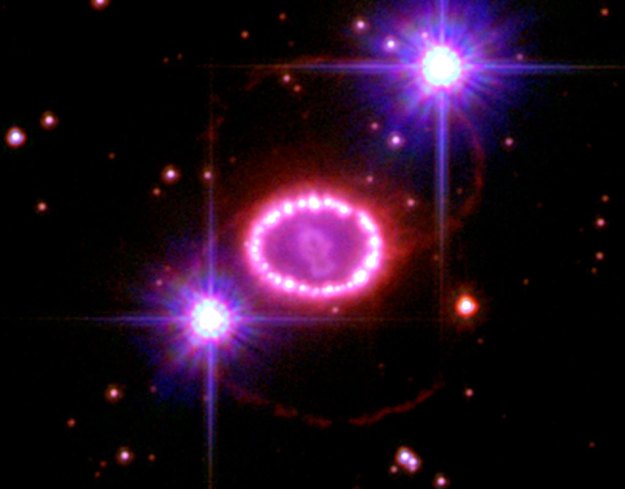 Supernova 1987A op 180000 lichtjaar 18 neutrino's