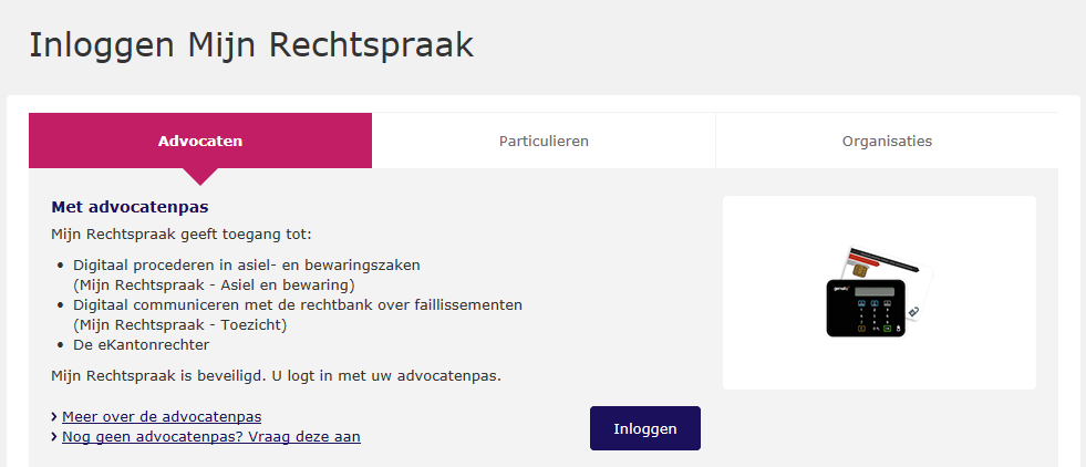1 Inloggen op Mijn Rechtspraak Mijn Rechtspraak is het digitale loket voor u als advocaat om zaken, beroepschriften en verzoekschriften in te dienen.