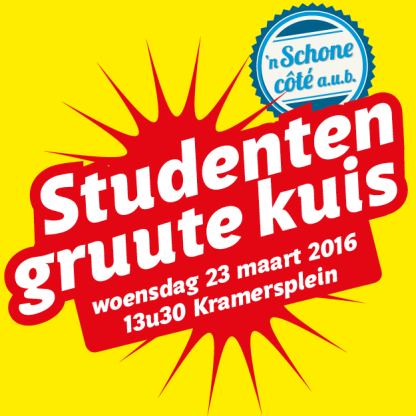 c) GENTSE GRUUTE KUIS voor studenten Week na zondag 26 maart Oproep aan studentenverenigingen om deel te nemen Plein, park, straat schoonmaken Inschrijven via www.ivago.