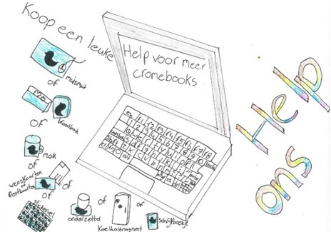 53 Heel hartelijk dank aan alle kinderen voor hun prachtige tekeningen, en aan alle kopers die deze actie al hebben gesteund! We hebben al 3 chromebooks!