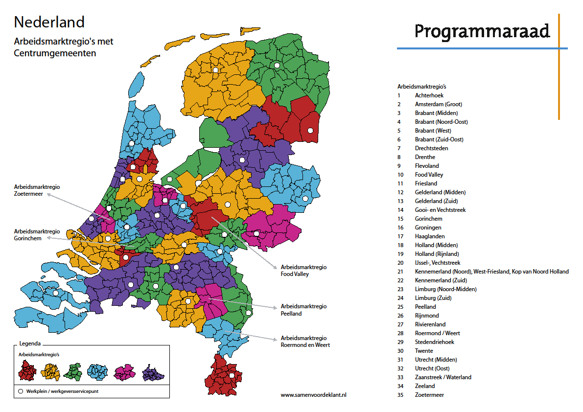 35 arbeidsmarktregio s, 35 werkbedrijven 1