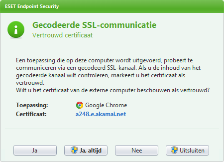 4.3.4.4.1.2 Uitgesloten certificaten Het gedeelte Uitgesloten certificaten bevat certificaten die als veilig zijn beoordeeld.