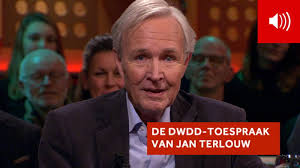 Of Jan Terlouw het zal waarderen dat ik zijn speech een preek noem, dat weet ik niet, maar zijn praatje bevatte alles wat hoort bij een goede preek: - een rechtstreekse boodschap, - een directe