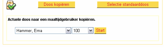 Inhoud van een A la Carte doos kopiëren U hebt de mogelijkheid om de inhoud van een A la Carte doos naar dezelfde of een andere maaltijdgebruiker te kopiëren.