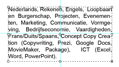 Alinea s Uitvullen Klik in de tekstlaag Vakken. Ga rechts naar het palet Teken / Character. Klik boven in het palet op Alinea / Paragraph.