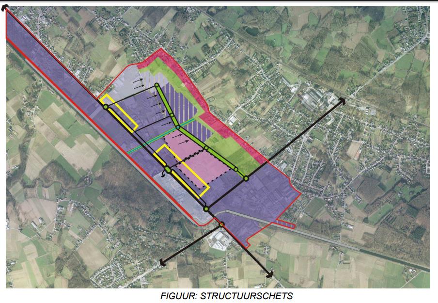 8 Gemengde bedrijvenzone Fase 1 Op korte termijn wordt het bedrijventerrein geoptimaliseerd en verder ingevuld binnen de bestaande zone voor industrie volgens het gewestplan.