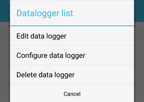 opties weergegeven Add datalogger dient om manueel een WiFi-module toe te voegen aan dit account.