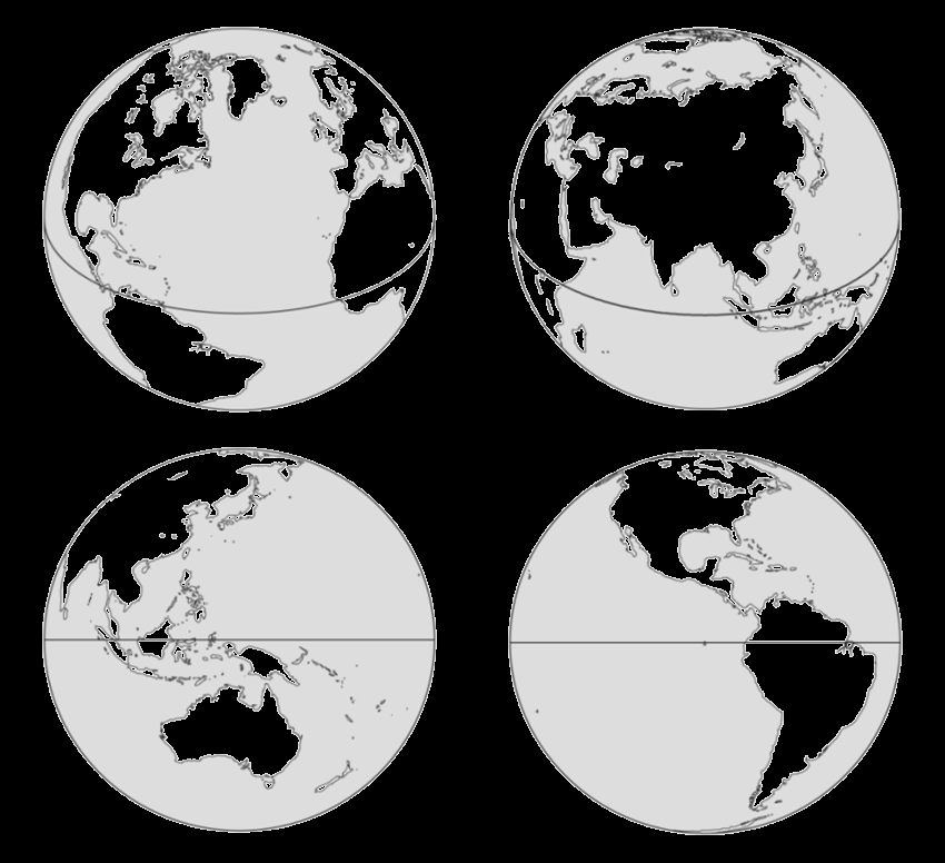 Opgave 1 Werelddelen WB (Geo) A B C Figuur 1: Werelddelen D Bekijk bovenstaande figuur. a. Hoe heten de twee werelddelen die op wereldbol C zichtbaar zijn? b. Op welke wereldbol staat Azië geheel afgebeeld?