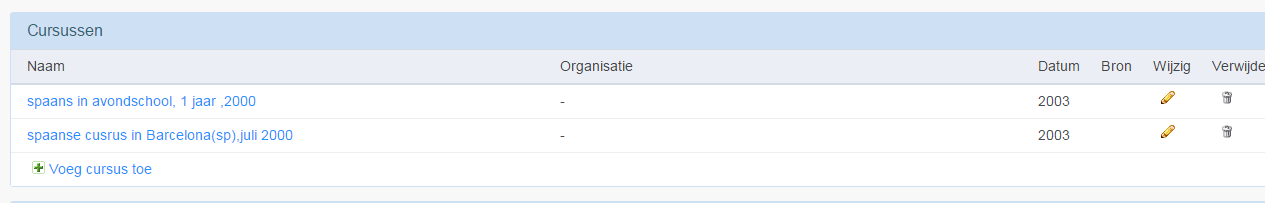 Informatie uit de Leer- en ErvaringsDatabank (LED) wordt via een automatische gegevensuitwisseling toegevoegd aan je profiel: - Alle officiële leerbewijzen van volledige cycli, behaald in het