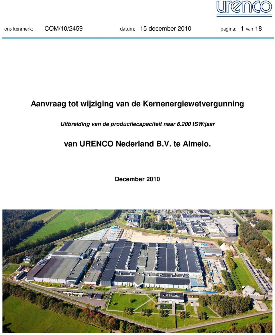 Kernenergiewetvergunning Uitbreiding van de