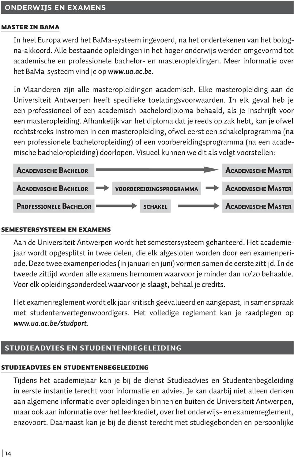 Elke masteropleiding aan de Universiteit Antwerpen heeft specifieke toelatingsvoorwaarden.