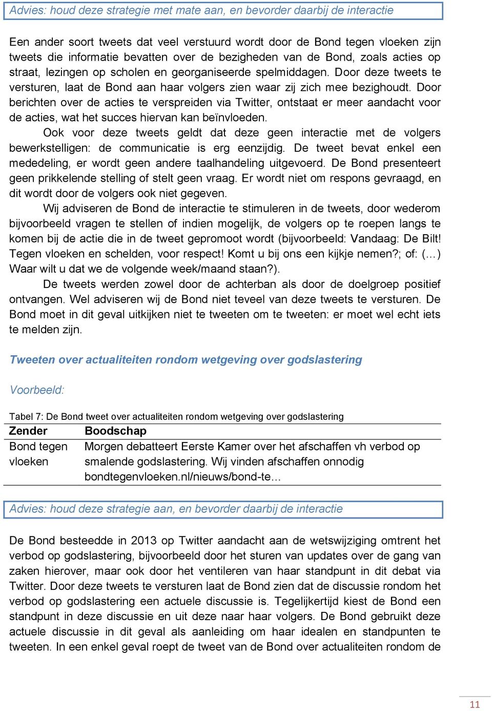 Door berichten over de acties te verspreiden via Twitter, ontstaat er meer aandacht voor de acties, wat het succes hiervan kan beïnvloeden.