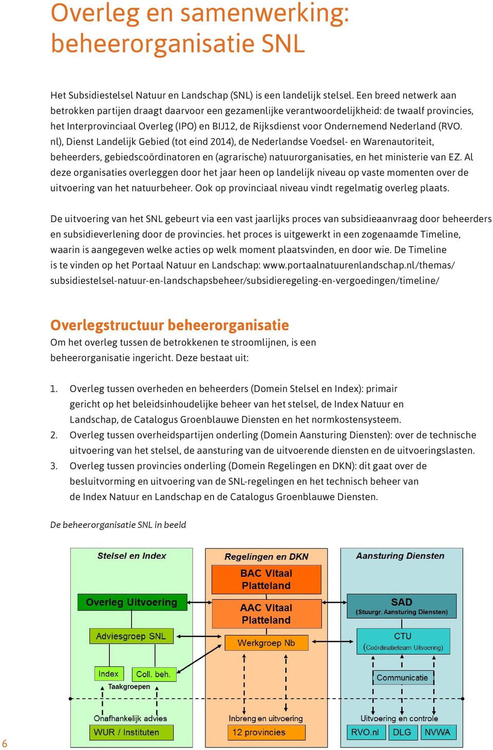 Nederland (RVO. nl), Dienst Landelijk Gebied (tot eind 2014), de Nederlandse Voedsel- en Warenautoriteit, beheerders, gebiedscoördinatoren en (agrarische) natuurorganisaties, en het ministerie van EZ.