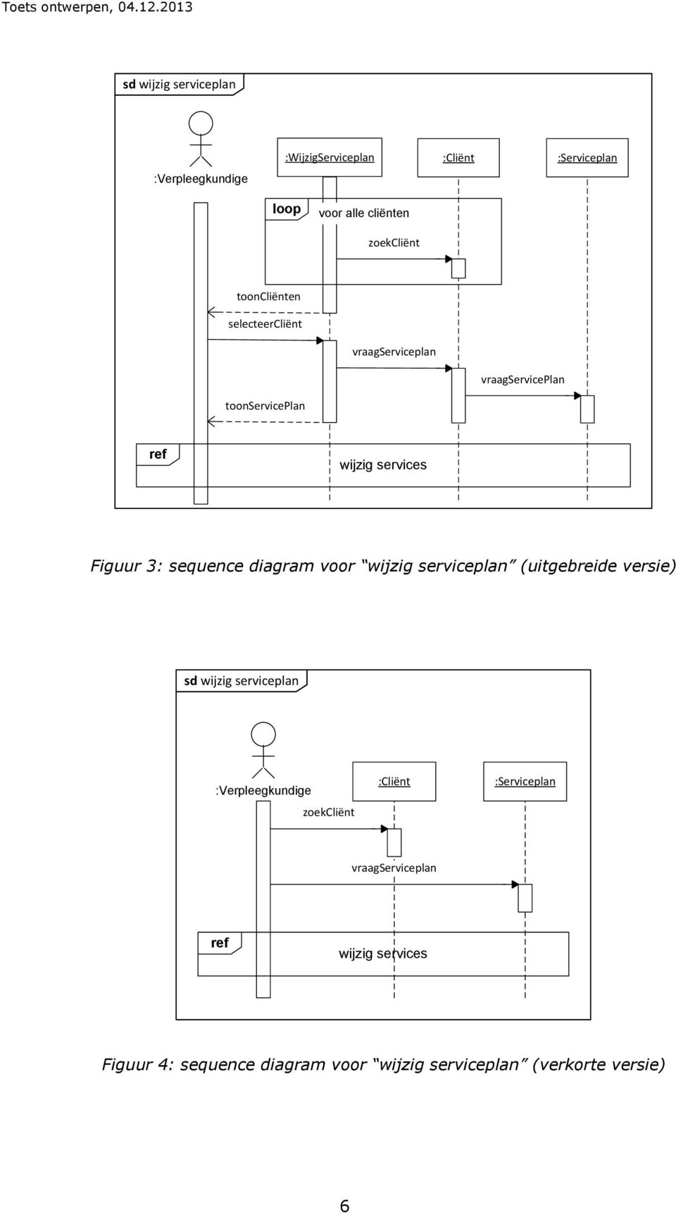 tooncliënten selecteercliënt vraagserviceplan vraagserviceplan toonserviceplan ref wijzig services Figuur 3: sequence