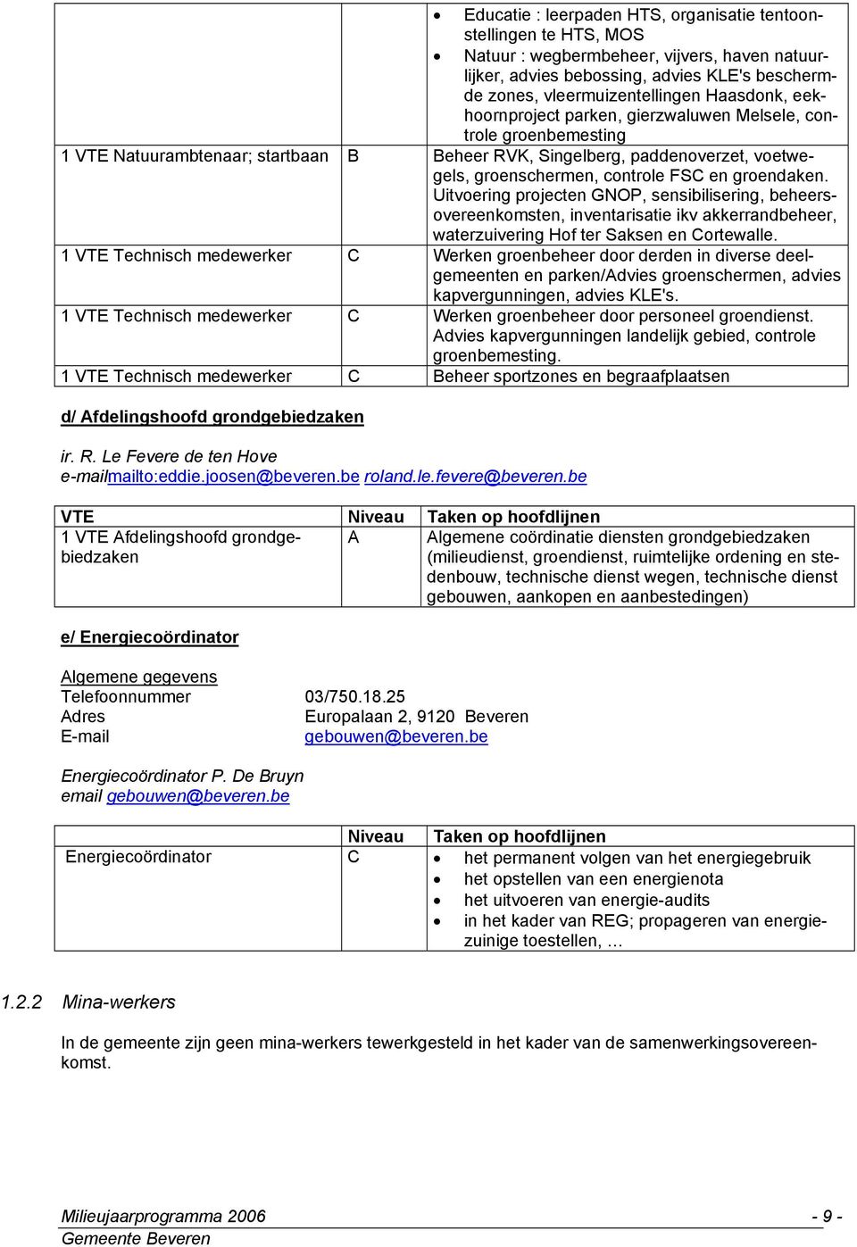 groendaken. Uitvoering projecten GNOP, sensibilisering, beheersovereenkomsten, inventarisatie ikv akkerrandbeheer, waterzuivering Hof ter Saksen en Cortewalle.