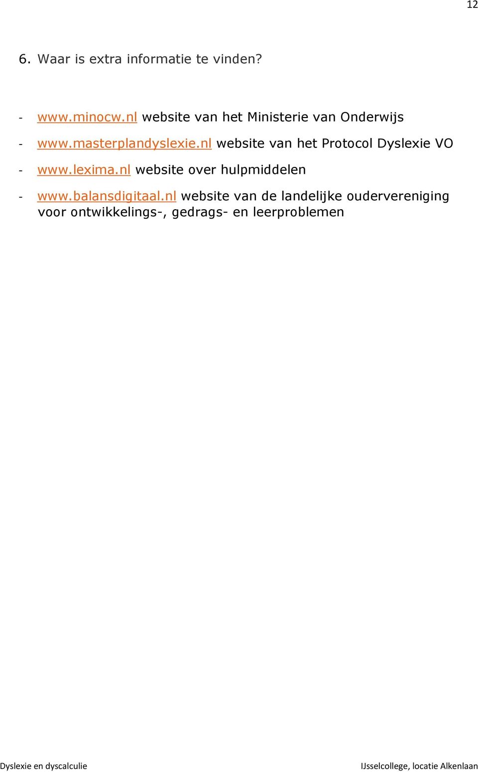 nl website van het Protocol Dyslexie VO - www.lexima.