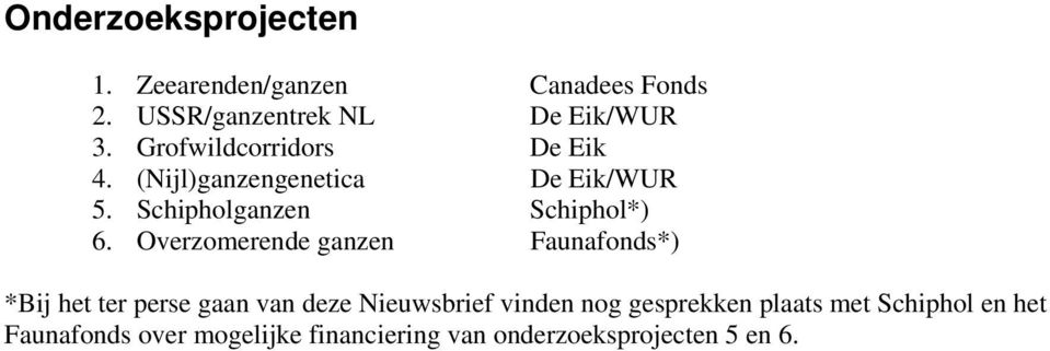 Overzomerende ganzen Faunafonds*) *Bij het ter perse gaan van deze Nieuwsbrief vinden nog