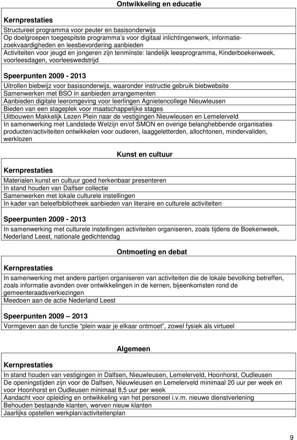 basisonderwijs, waaronder instructie gebruik biebwebsite Samenwerken met BSO in aanbieden arrangementen Aanbieden digitale leeromgeving voor leerlingen Agnietencollege Nieuwleusen Bieden van een