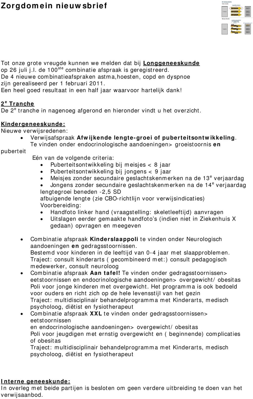 2 e Tranche De 2 e tranche in nagenoeg afgerond en hieronder vindt u het overzicht. Kindergeneeskunde: Nieuwe verwijsredenen: Verwijsafspraak Afwijkende lengte-groei of puberteitsontwikkeling.