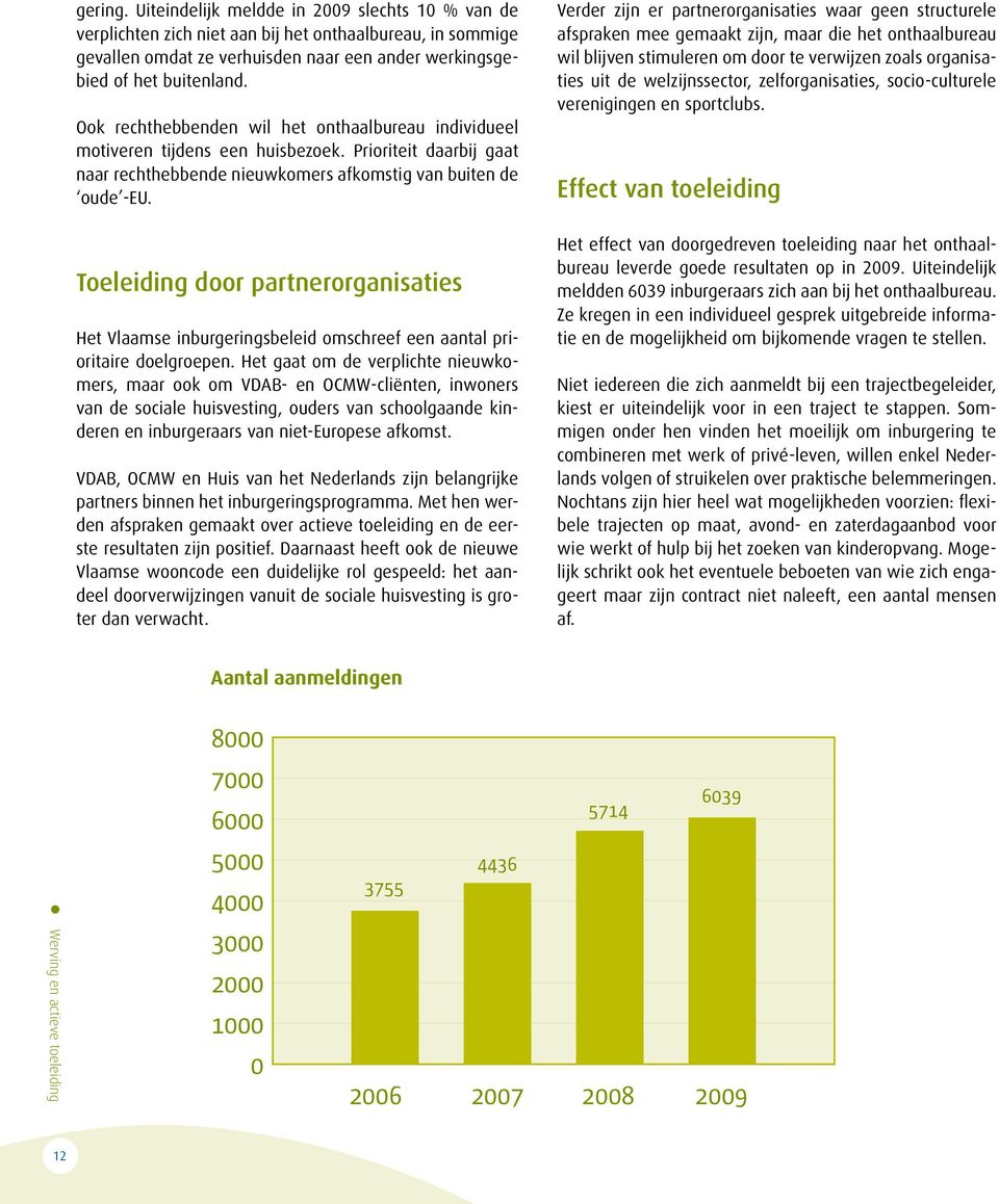 Toeleiding door partnerorganisaties Het Vlaamse inburgeringsbeleid omschreef een aantal prioritaire doelgroepen.