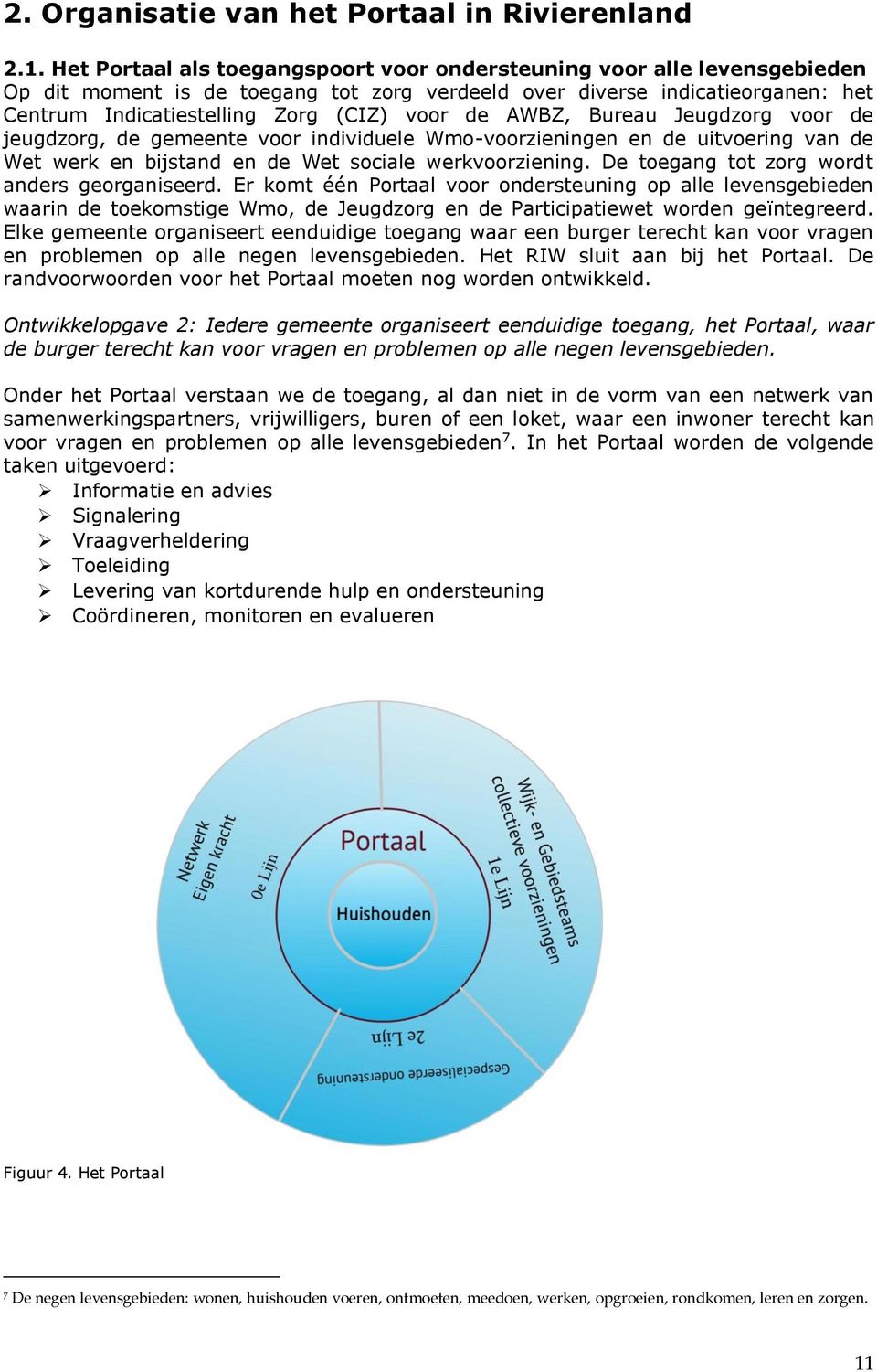 AWBZ, Bureau Jeugdzorg voor de jeugdzorg, de gemeente voor individuele Wmo-voorzieningen en de uitvoering van de Wet werk en bijstand en de Wet sociale werkvoorziening.