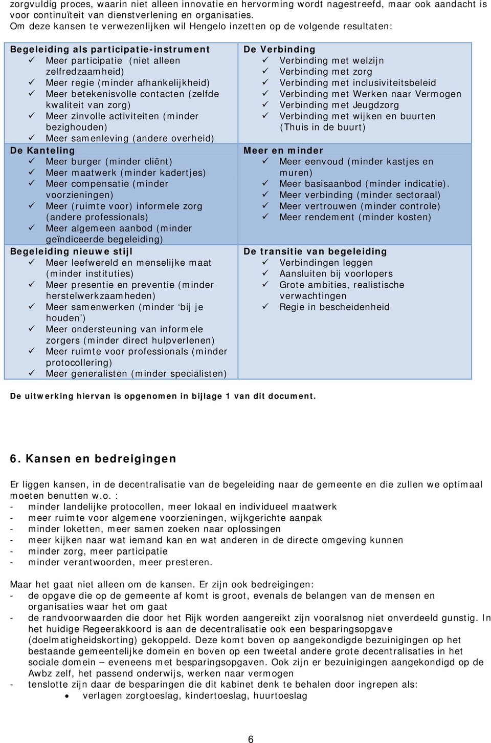 afhankelijkheid) Meer betekenisvolle contacten (zelfde kwaliteit van zorg) Meer zinvolle activiteiten (minder bezighouden) Meer samenleving (andere overheid) De Kanteling Meer burger (minder cliënt)