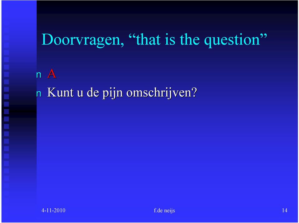 de pijn omschrijven?