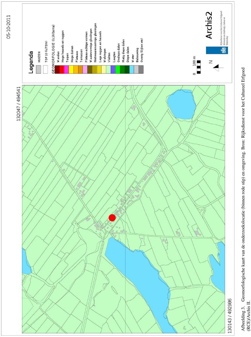 onderzoekslocatie (binnen rode stip)