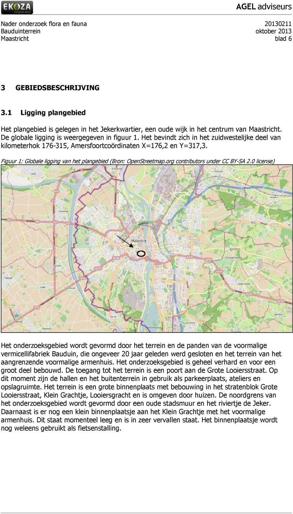 Figuur 1: Globale ligging van het plangebied (Bron: OpenStreetmap.org contributors under CC BY-SA 2.