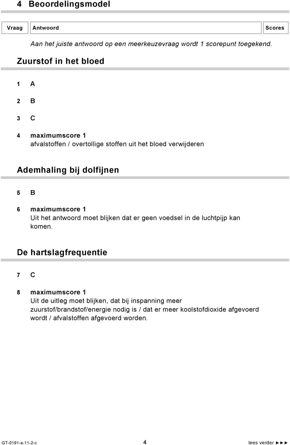 maximumscore 1 Uit het antwoord moet blijken dat er geen voedsel in de luchtpijp kan komen.