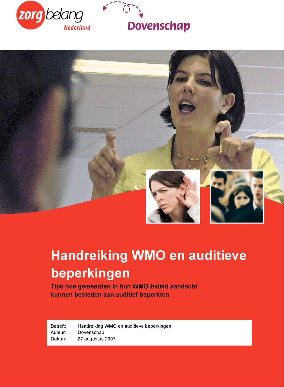 aan auditief beperkten Betreft: Handreiking WMO en