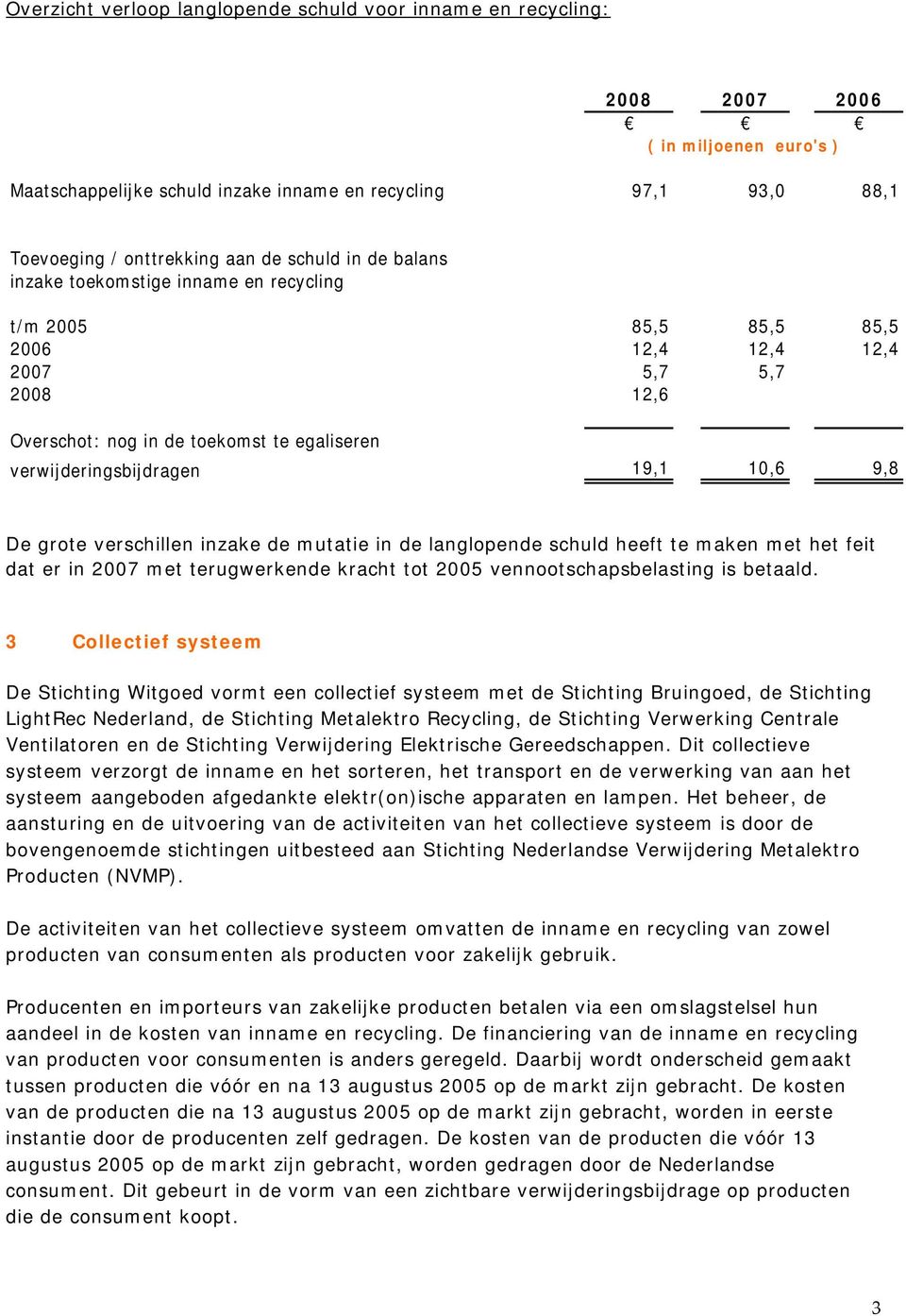 verschillen inzake de mutatie in de langlopende schuld heeft te maken met het feit dat er in 2007 met terugwerkende kracht tot 2005 vennootschapsbelasting is betaald.