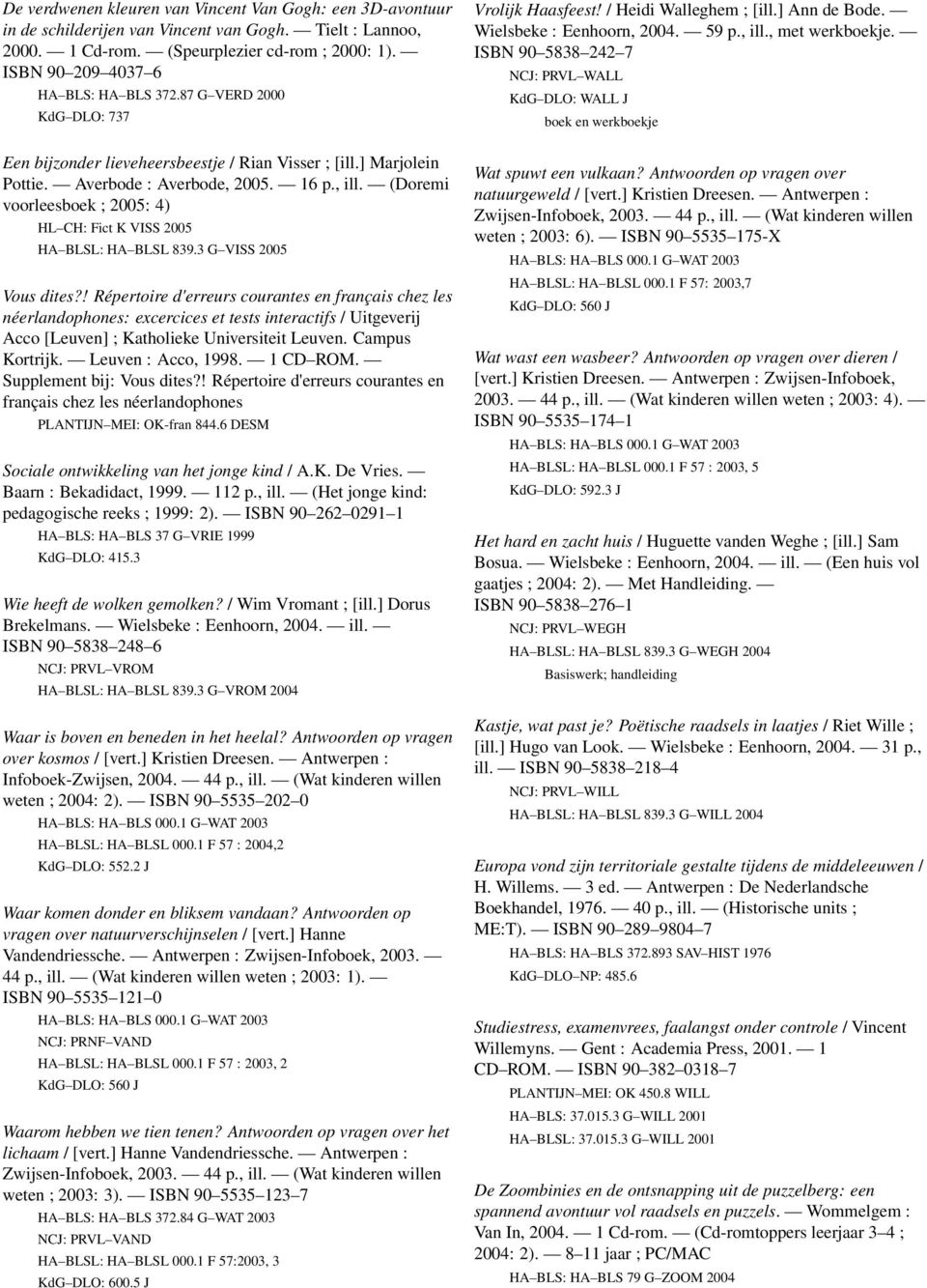 (Doremi voorleesboek ; 2005: 4) HL CH: Fict K VISS 2005 HA BLSL: HA BLSL 839.3 G VISS 2005 Vous dites?