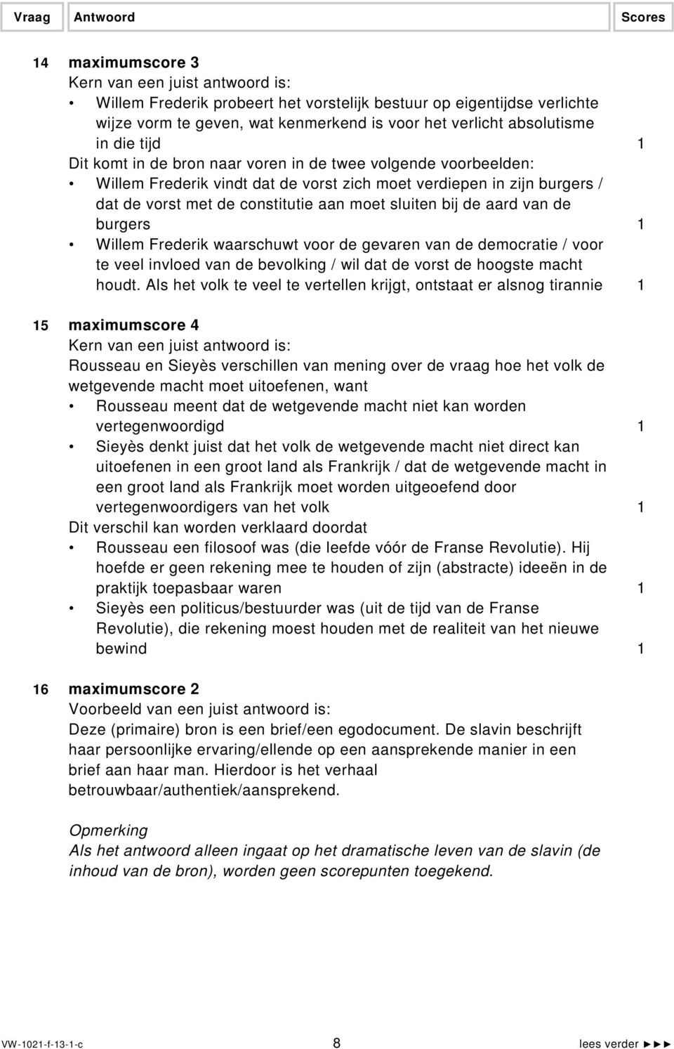 Frederik waarschuwt voor de gevaren van de democratie / voor te veel invloed van de bevolking / wil dat de vorst de hoogste macht houdt.