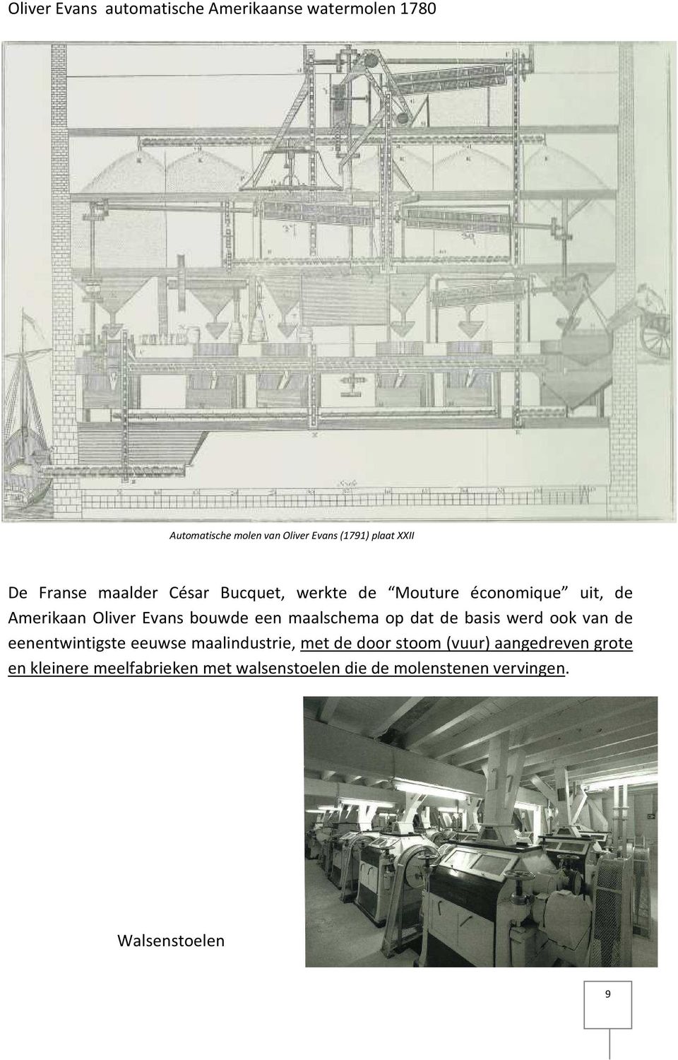 een maalschema op dat de basis werd ook van de eenentwintigste eeuwse maalindustrie, met de door stoom