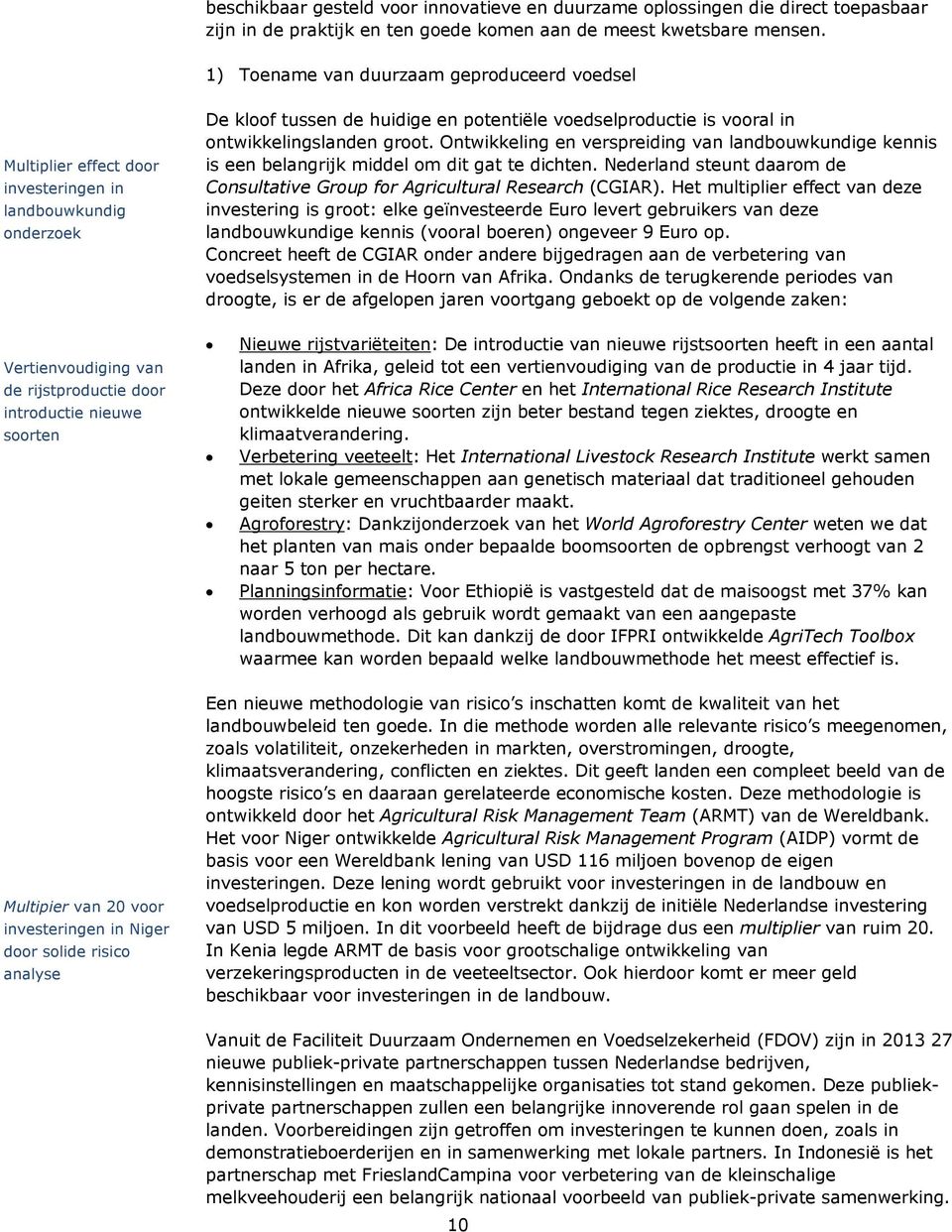 ontwikkelingslanden groot. Ontwikkeling en verspreiding van landbouwkundige kennis is een belangrijk middel om dit gat te dichten.