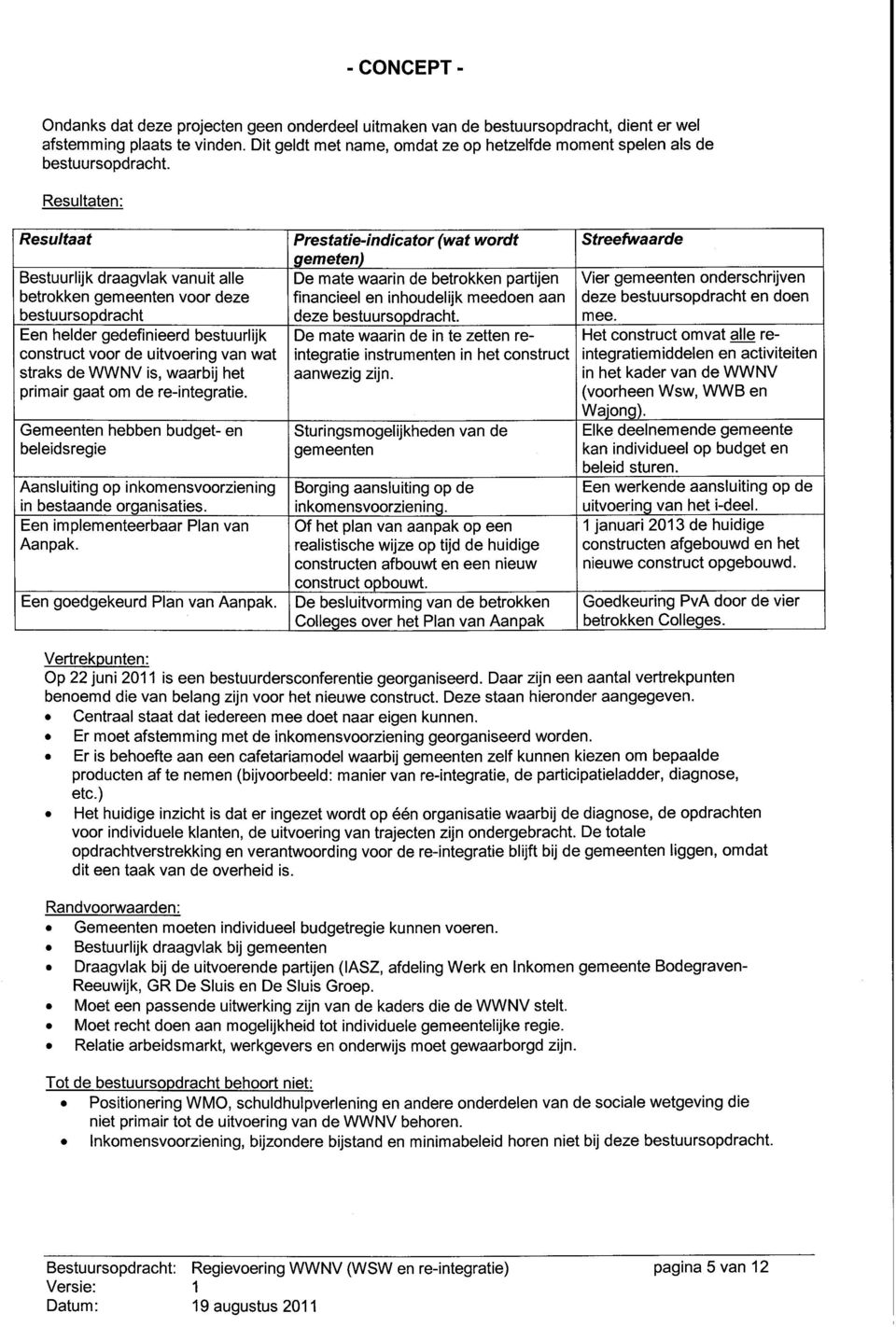 primair gaat m de re-integratie. Gemeenten hebben budget- en beleidsregie Aansluiting p inkmensvrziening in bestaande rganisaties. en implementeerbaar Planvan Aanpak. en gedgekeurd Plan van Aanpak.