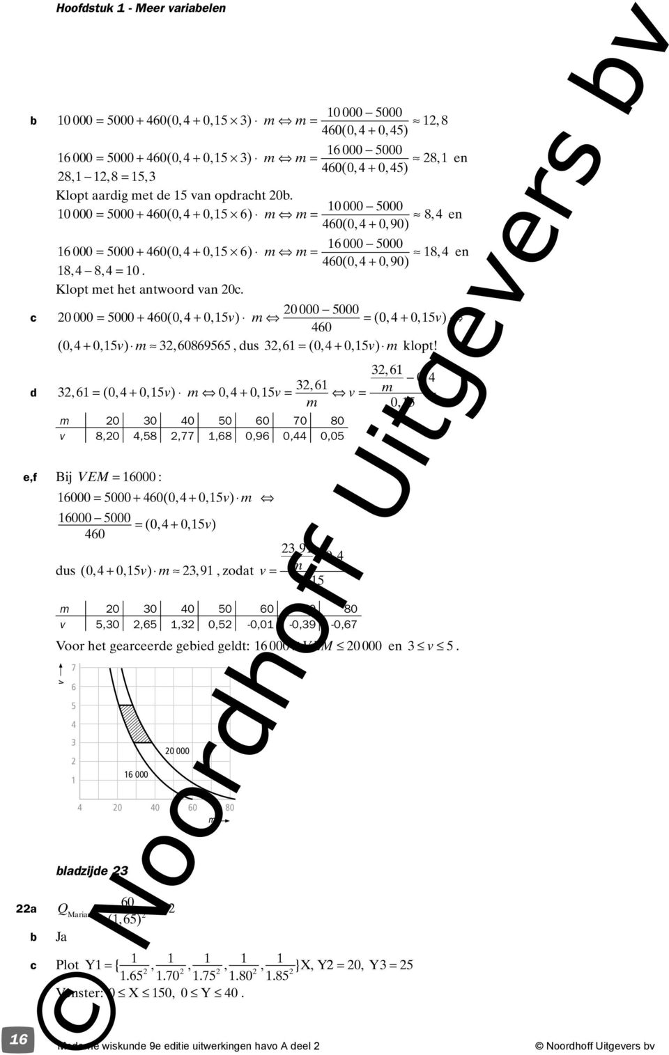 = + (, +, v) m = (, +, v) (, +, v) m, 9, dus, = (, +, v) m klopt!