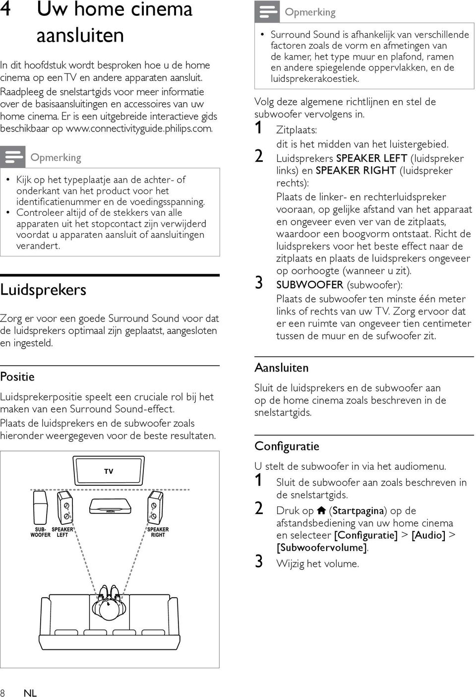 Kijk op het typeplaatje aan de achter- of onderkant van het product voor het identificatienummer en de voedingsspanning.