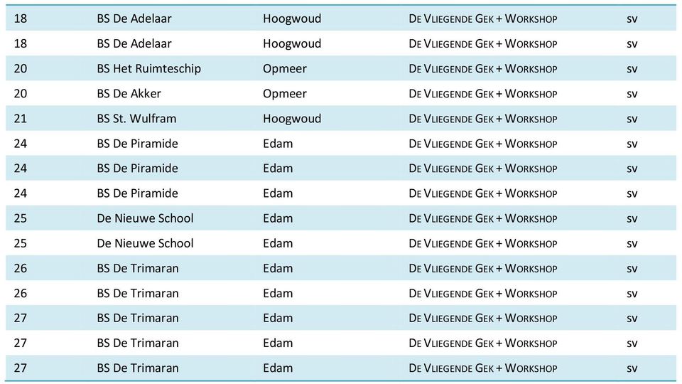 Wulfram Hoogwoud DE VLIEGENDE GEK + WORKSHOP sv 24 BS De Piramide Edam DE VLIEGENDE GEK + WORKSHOP sv 24 BS De Piramide Edam DE VLIEGENDE GEK + WORKSHOP sv 24 BS De Piramide Edam DE VLIEGENDE GEK +